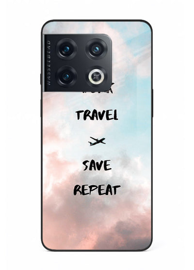 Work Travel Save Repeat artwork OnePlus 10 Pro glass back cover