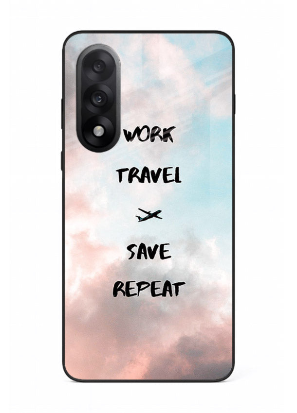 Work Travel Save Repeat artwork OnePlus Nord 5 glass back cover