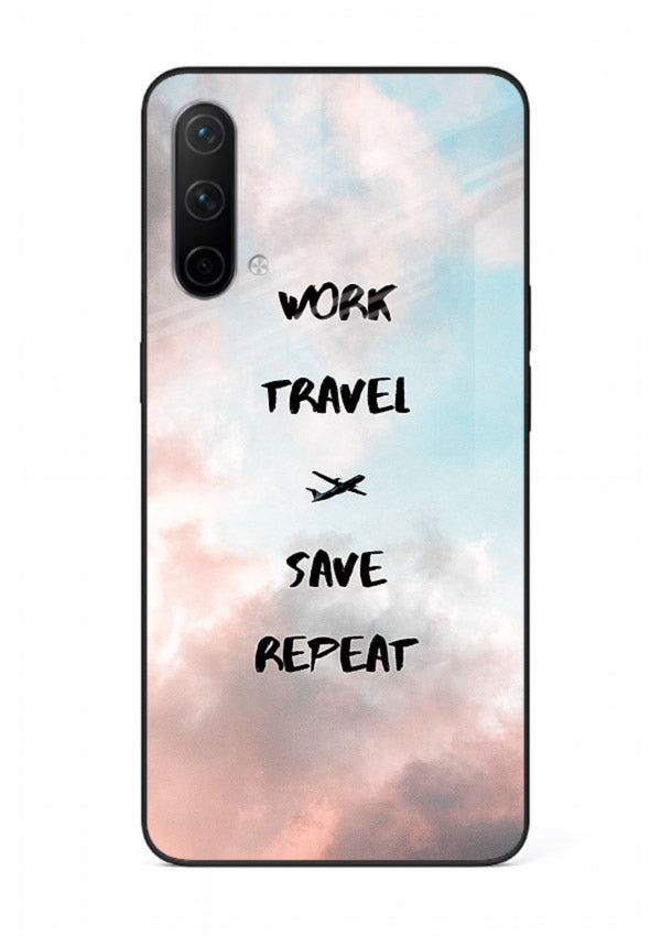 Work Travel Save Repeat artwork OnePlus Nord CE 5G glass back cover