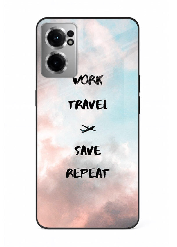 Work Travel Save Repeat artwork OnePlus Nord CE2 5G glass back cover