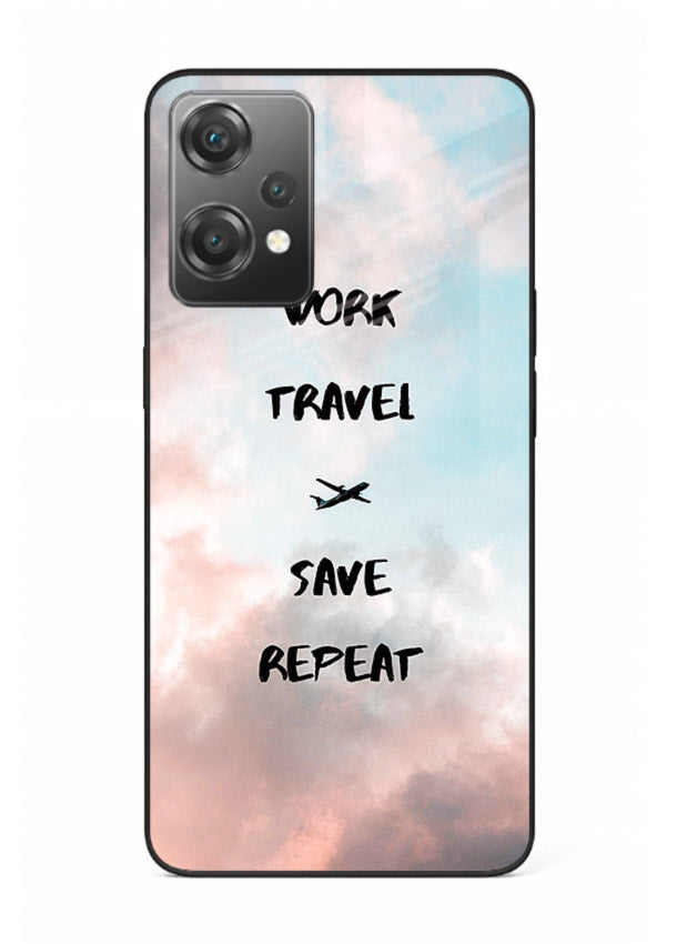 Work Travel Save Repeat artwork OnePlus Nord CE2 Lite 5G glass back cover