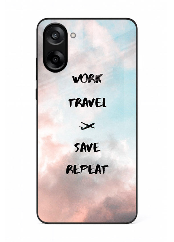 Work Travel Save Repeat artwork OnePlus Nord CE5 glass back cover