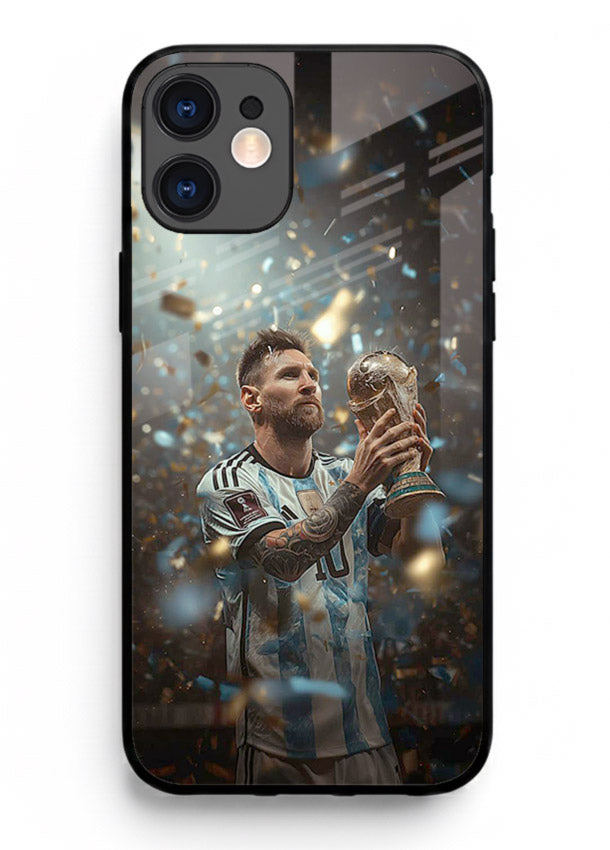 Champion trophy celebration artwork printed on glossy tempered glass iPhone 12 Mini back cover