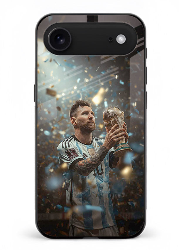 Champion trophy celebration artwork printed on glossy tempered glass iPhone 18 Air back cover