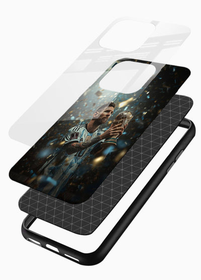 Champion trophy celebration artwork printed on glossy tempered glass mobile cover - 3