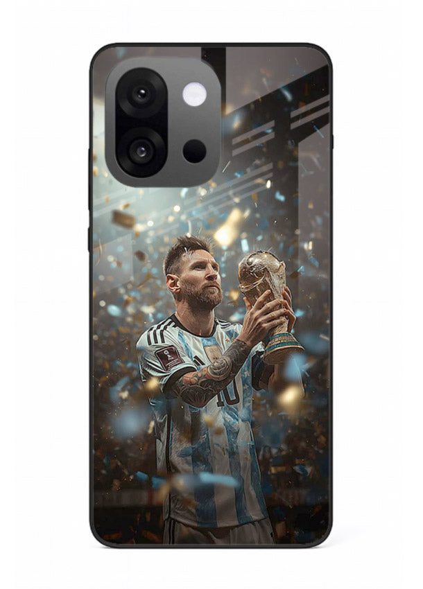 Champion trophy celebration artwork printed on glossy tempered glass OnePlus 13s back cover