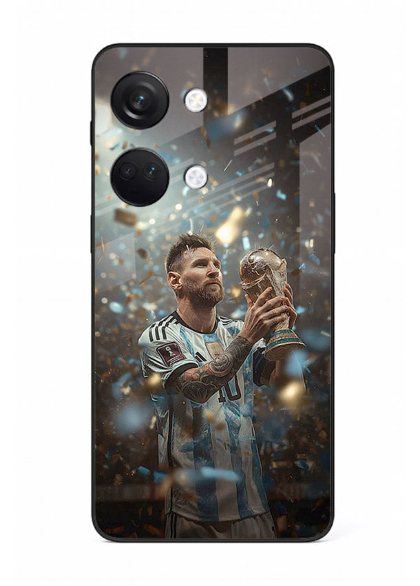 Champion trophy celebration artwork printed on glossy tempered glass OnePlus Nord 3 back cover