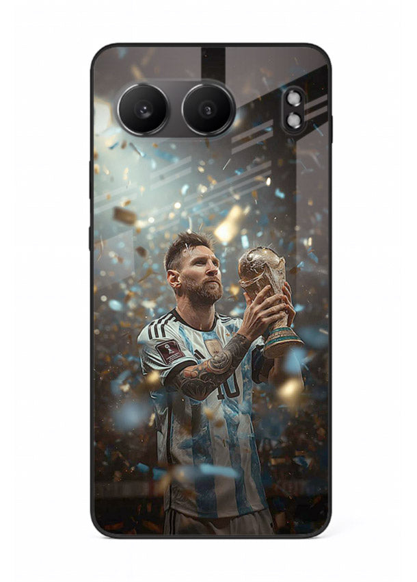 Champion trophy celebration artwork printed on glossy tempered glass OnePlus Nord 4 back cover