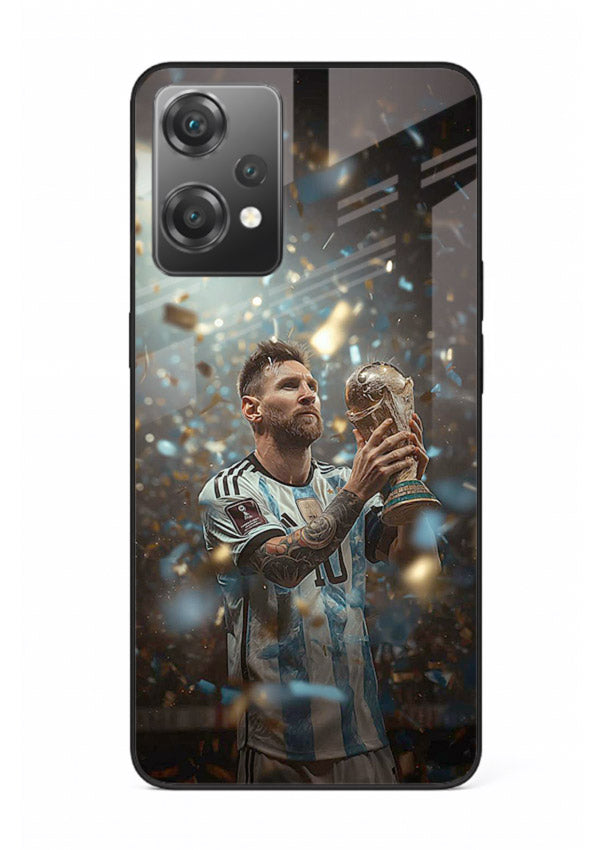 Champion trophy celebration artwork printed on glossy tempered glass OnePlus Nord CE2 Lite 5G back cover
