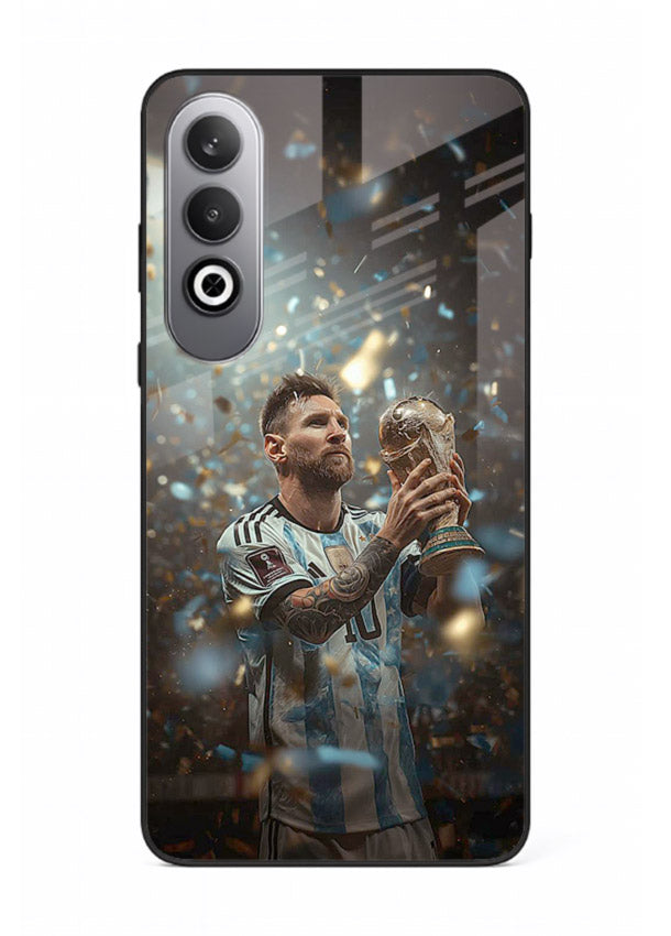 Champion trophy celebration artwork printed on glossy tempered glass OnePlus Nord CE4 back cover
