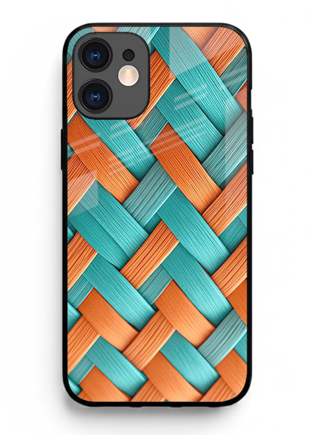 Woven Color Weave artistic woven pattern iphone 12 glass back cover