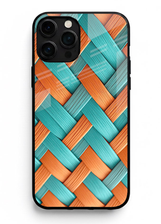Woven Color Weave artistic woven pattern iphone 13 pro glass back cover