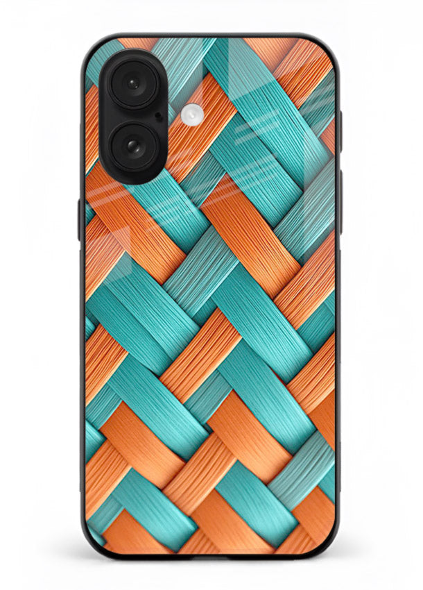 Woven Color Weave artistic woven pattern iphone 16 glass back cover
