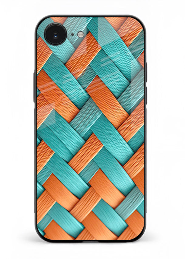 Woven Color Weave artistic woven pattern iphone 16e glass back cover