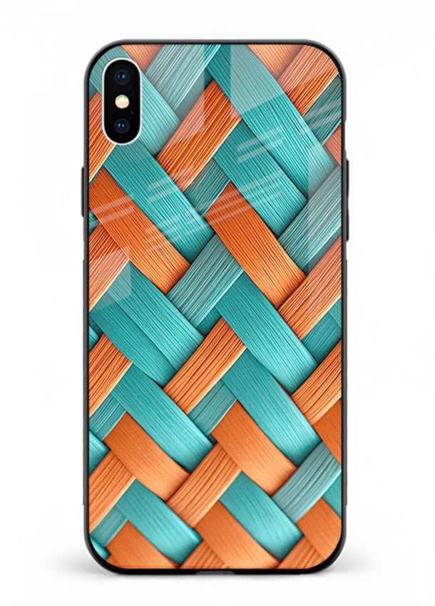 Woven Color Weave artistic woven pattern iphone xs max glass back cover