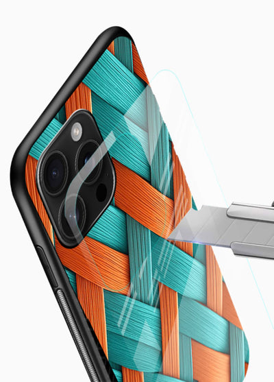 Woven Color Weave artistic woven pattern glossy vibrant premium glass back cover - Angle Blade