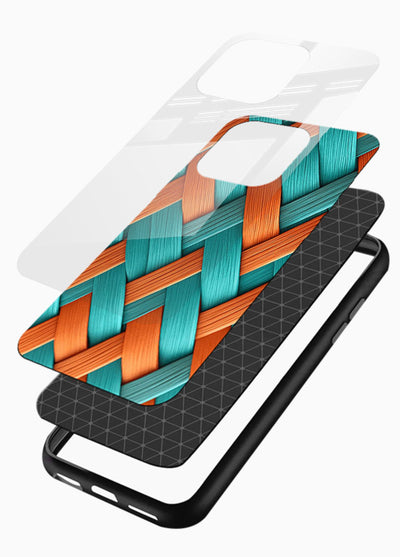 Woven Color Weave artistic woven pattern glossy vibrant premium glass back cover - Angle Layers