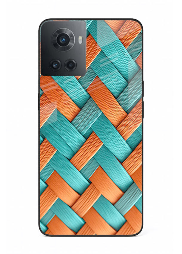 Woven Color Weave artistic woven pattern OnePlus 10R glass back cover