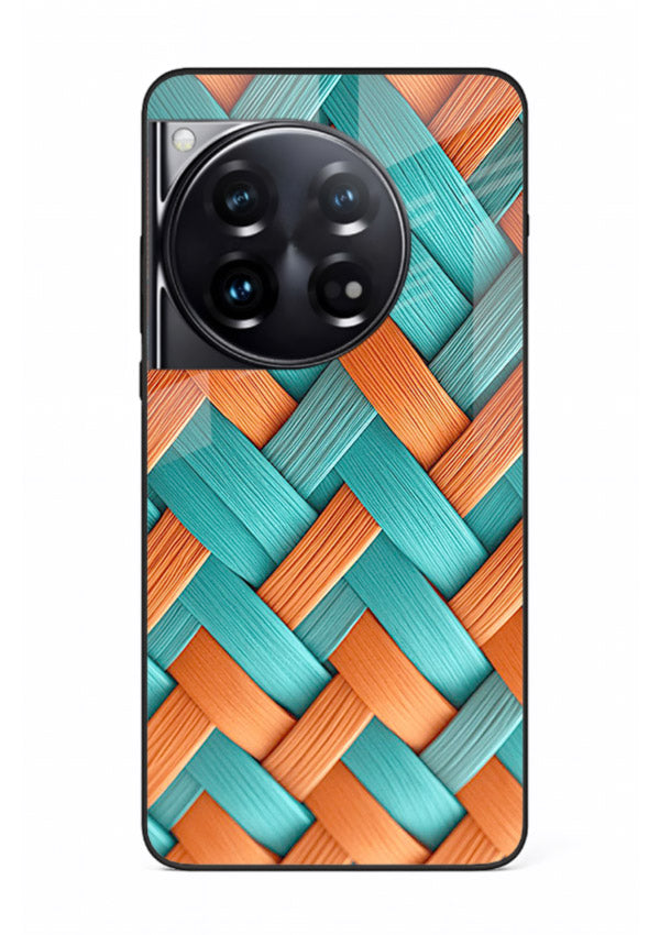 Woven Color Weave artistic woven pattern OnePlus 12 glass back cover