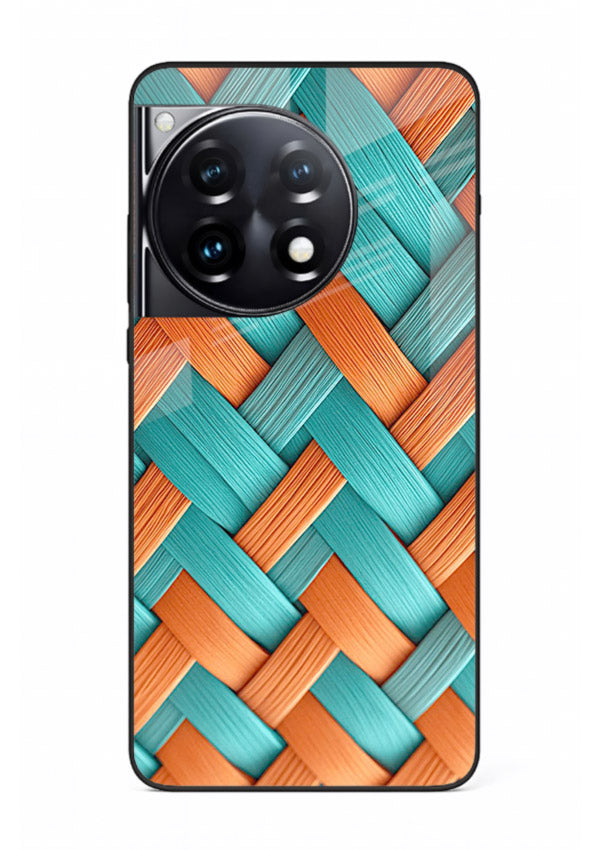 Woven Color Weave artistic woven pattern OnePlus 12R glass back cover