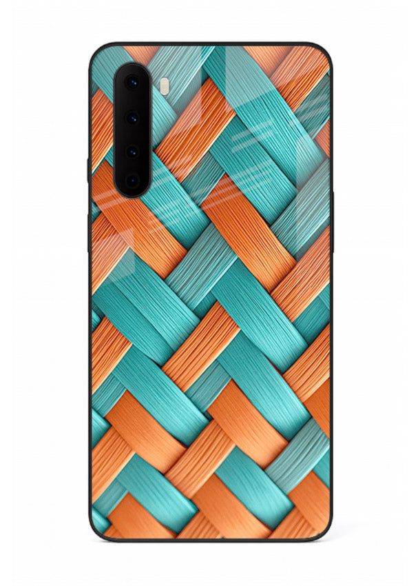 Woven Color Weave artistic woven pattern OnePlus Nord glass back cover