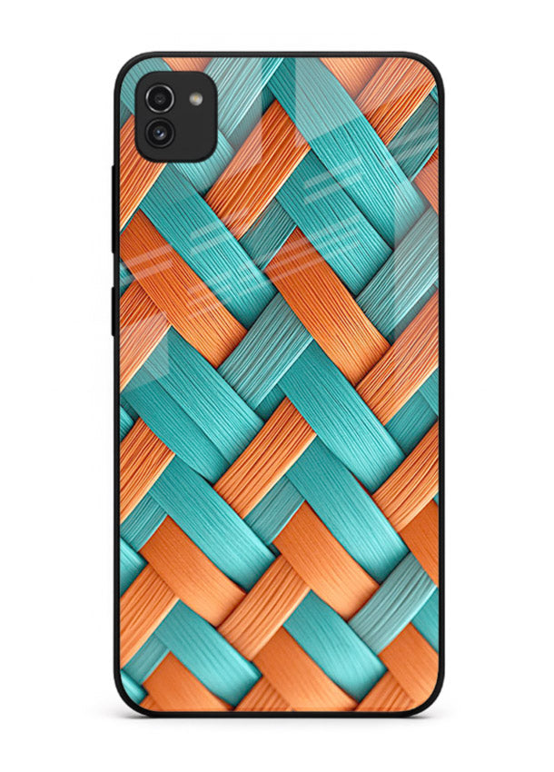 Woven Color Weave artistic woven pattern Samsung A03 glass back cover