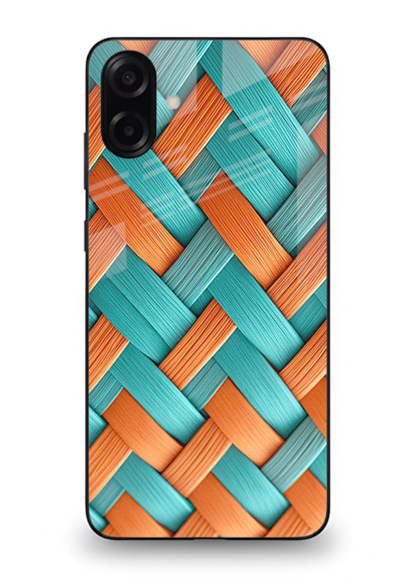 Woven Color Weave artistic woven pattern Samsung M04 glass back cover