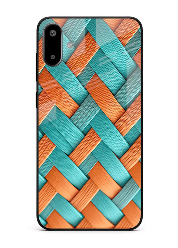 Woven Color Weave artistic woven pattern Samsung F06 5G glass back cover