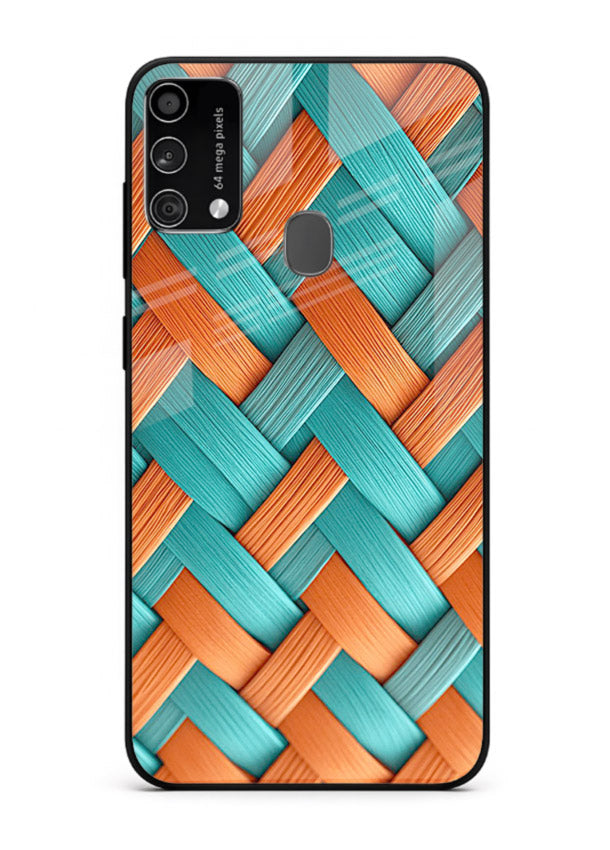 Woven Color Weave artistic woven pattern Samsung F41 glass back cover