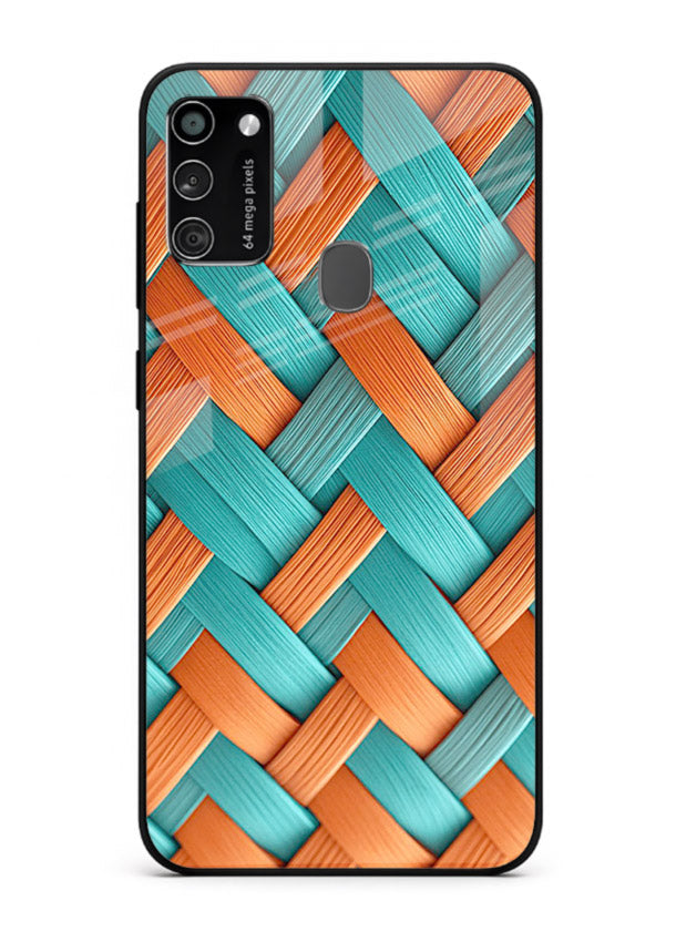 Woven Color Weave artistic woven pattern Samsung M30s glass back cover
