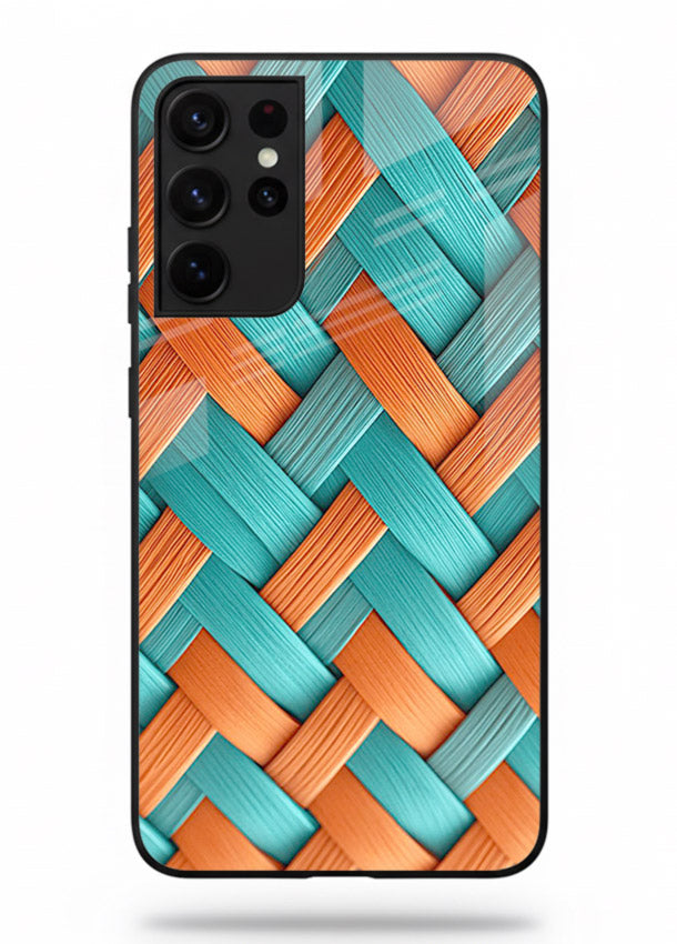 Woven Color Weave artistic woven pattern Samsung S21 Ultra glass back cover