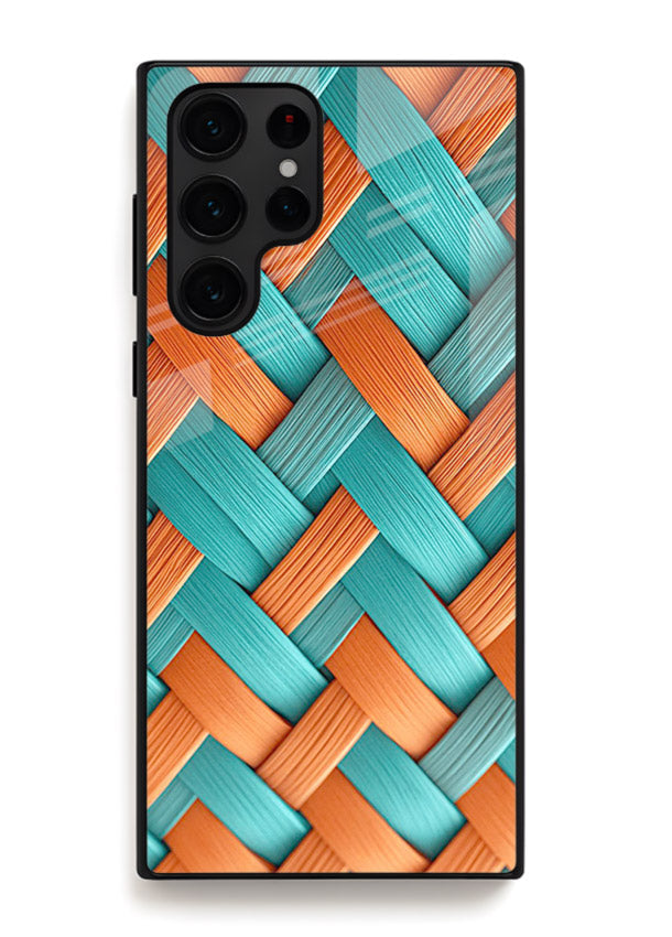Woven Color Weave artistic woven pattern Samsung S24 Ultra glass back cover