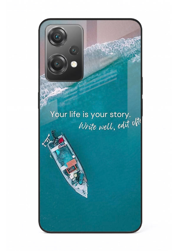 Ocean boat scene printed on OnePlus Nord CE2 Lite 5G glass back cover with calming tones.