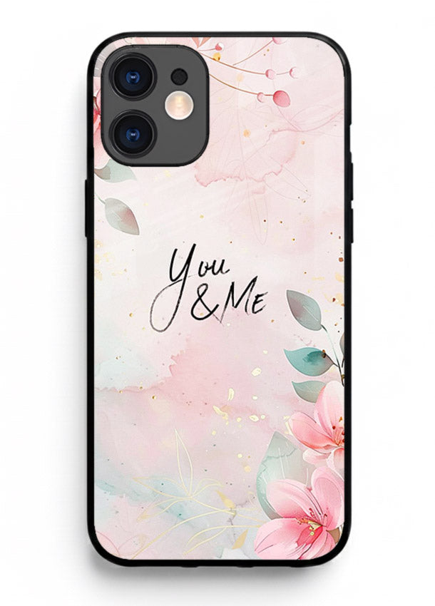 Floral unity artwork printed on iphone 11 glass back cover with soft tones.