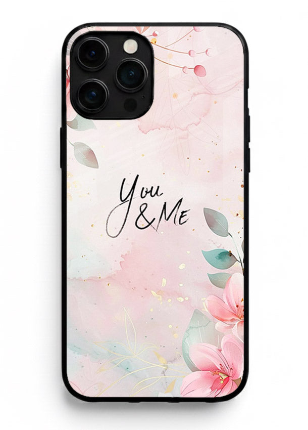 Floral unity artwork printed on iphone 11 pro max glass back cover with soft tones.
