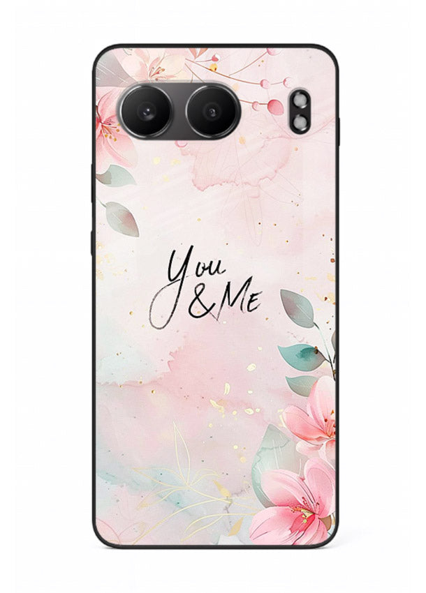 Floral unity artwork printed on OnePlus Nord 4 glass back cover with soft tones.