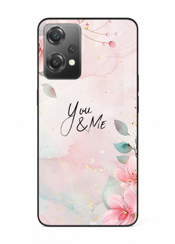 Floral unity artwork printed on OnePlus Nord CE2 Lite 5G glass back cover with soft tones.