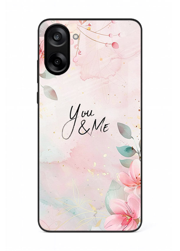 Floral unity artwork printed on OnePlus Nord CE5 glass back cover with soft tones.