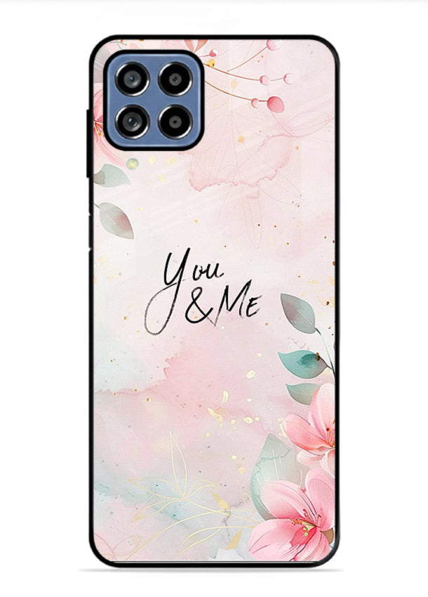 Floral unity artwork printed on Samsung A22 4G glass back cover with soft tones.