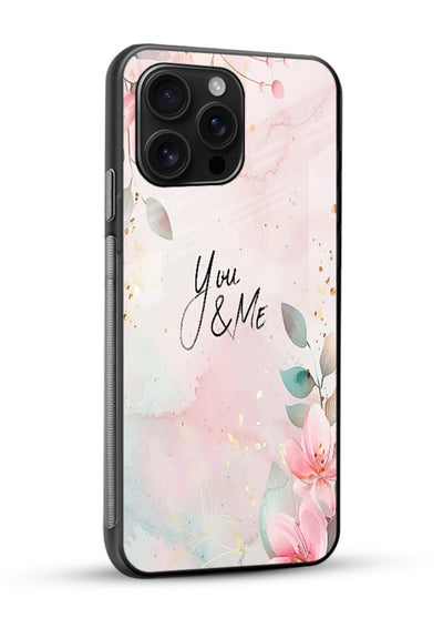 Floral unity artwork printed on glossy vibrant premium glass back cover with soft tones. - Angle Side