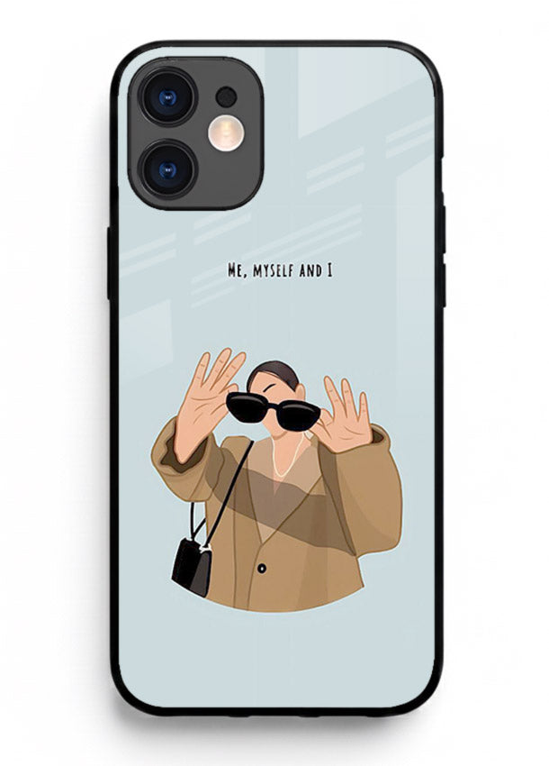 Supportive beige quote printed on iphone 12 mini glass back cover with soft tones.