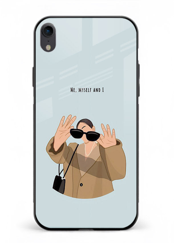 Supportive beige quote printed on iphone xr glass back cover with soft tones.