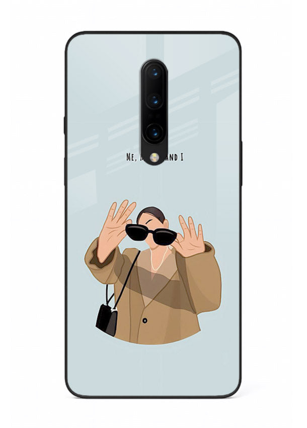 Supportive beige quote printed on OnePlus 8 glass back cover with soft tones.