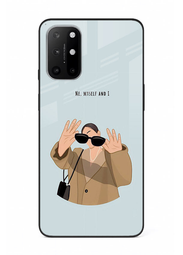 Supportive beige quote printed on OnePlus 8T glass back cover with soft tones.