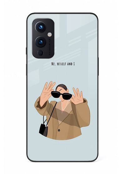 Supportive beige quote printed on OnePlus 9 Pro glass back cover with soft tones.