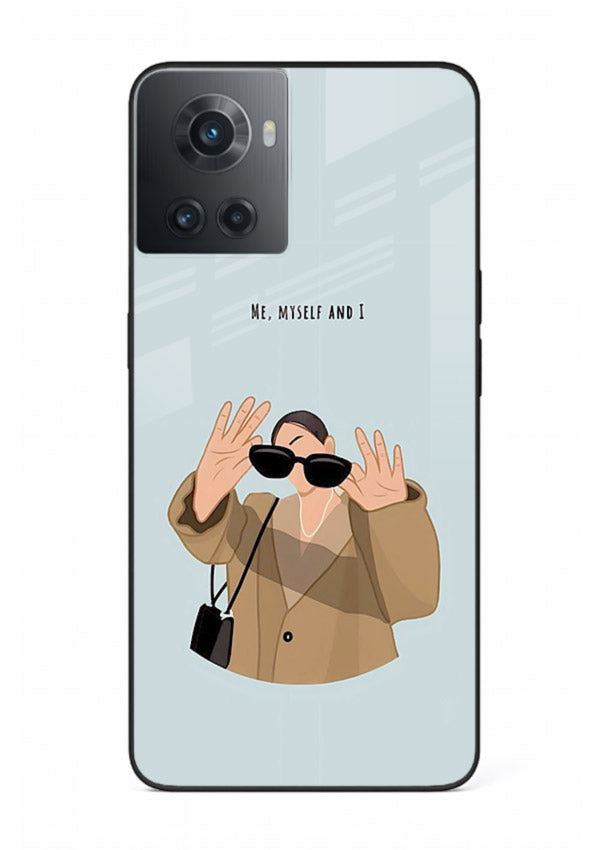 Supportive beige quote printed on OnePlus 10R glass back cover with soft tones.