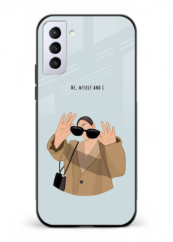 Supportive beige quote printed on Samsung S21 Plus glass back cover with soft tones.